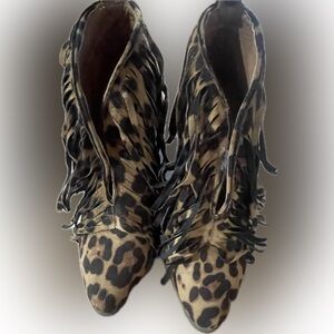Leopard Fringe Women's Boots